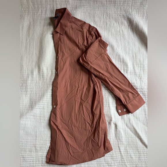 ASOS blush pink long-sleeve stretch button-up - Picture 1 of 5